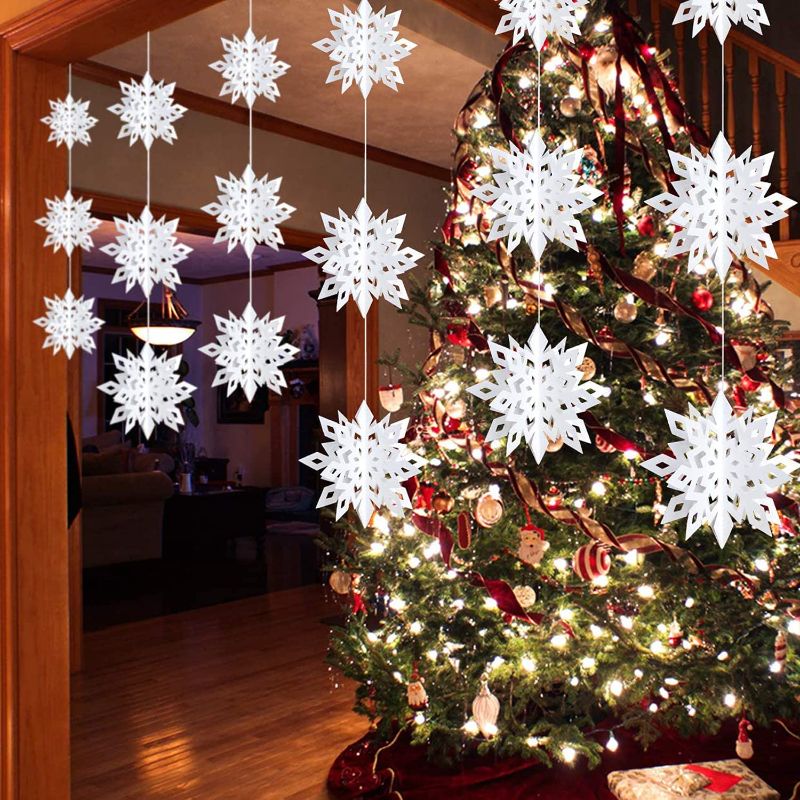 Photo 1 of 3 PACK SWORDDY Christmas 3D Snowflake Hanging Decorations 