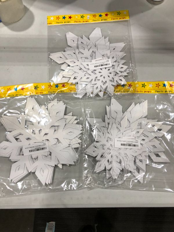 Photo 2 of 3 PACK SWORDDY Christmas 3D Snowflake Hanging Decorations 