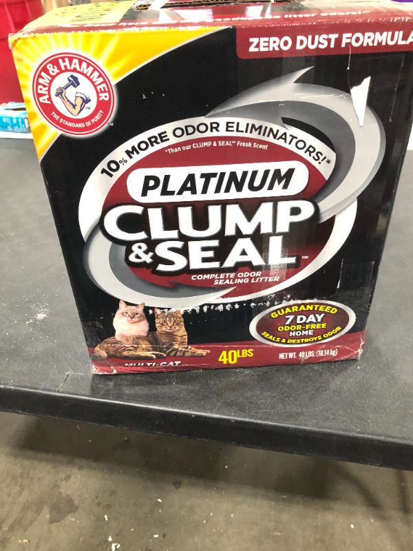 Photo 2 of Arm & Hammer Clump & Seal Platinum Litter, Multi-Cat, 40 Lbs