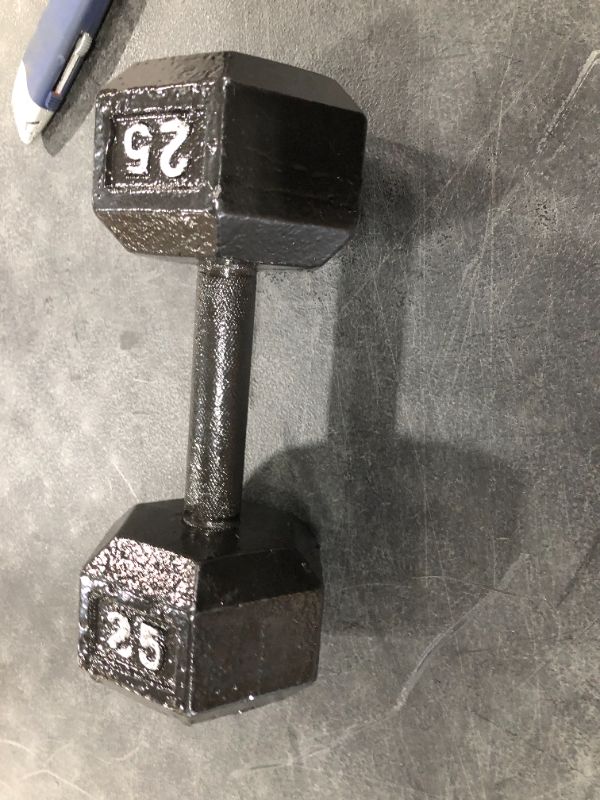 Photo 2 of Cast Iron Dumbbells, Free Weights Hex Dumbbells with Hammer Coating 25LB