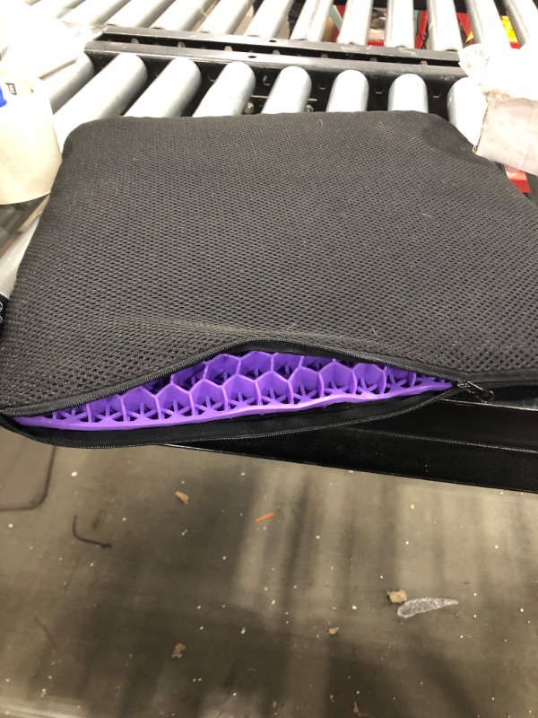 Photo 2 of Purple Gel Seat Cushion, Cooling seat Cushion Thick Big Breathable Honeycomb Design Absorbs Pressure Points Seat Cushion with Non-Slip Cover Gel Cushion for Office Chair Home Cars Wheelchair
