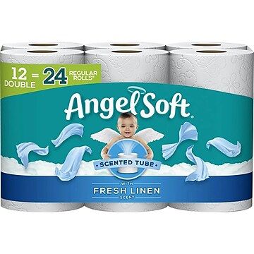 Photo 1 of Angel Soft Toilet Paper with Fresh Linen Scent, 48 Double Rolls= 96 Regular Rolls, 200+ 2-Ply Sheets Per Roll
