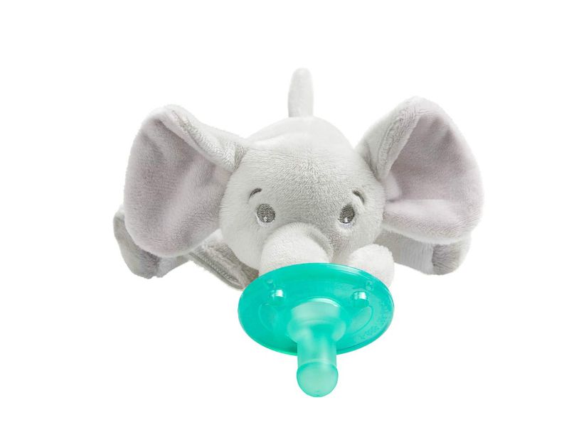 Photo 1 of Philips Avent Soothie Snuggle Pacifier Holder with Detachable Pacifier, 0m+, Elephant, SCF347/03
