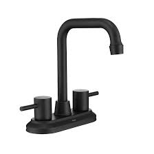 Photo 1 of AiHom Bathroom Faucet Black 4 Inch Lavatory Faucet 2 Handle Centerset Bathroom Sink Faucet, Stainless Steel High Arc 360° Swivel Spout Vanity Faucet (Sink Drain and Supply Hose not Included)
