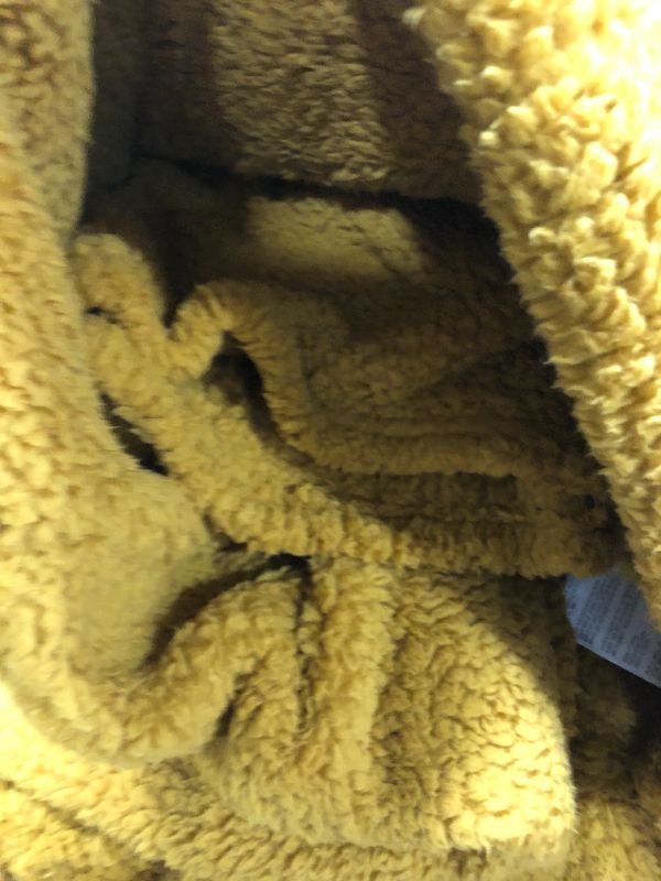 Photo 4 of Brooklyn Loom - BK3168MUKG-4500 Marshmallow Sherpa Bed Blanket, King, Mustard
