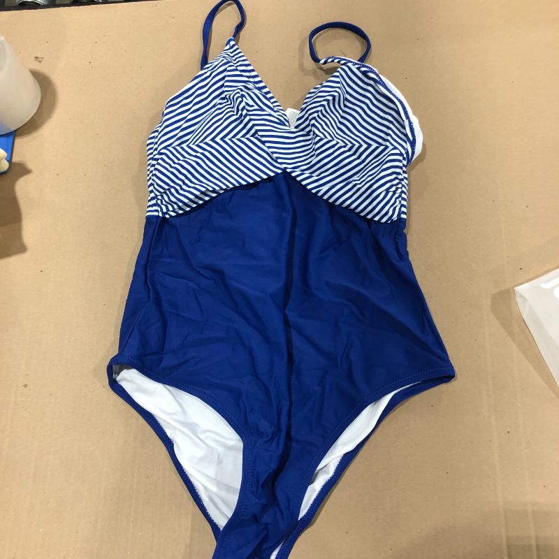 Photo 3 of Blue And Stripe One Piece Swimsuit
size L