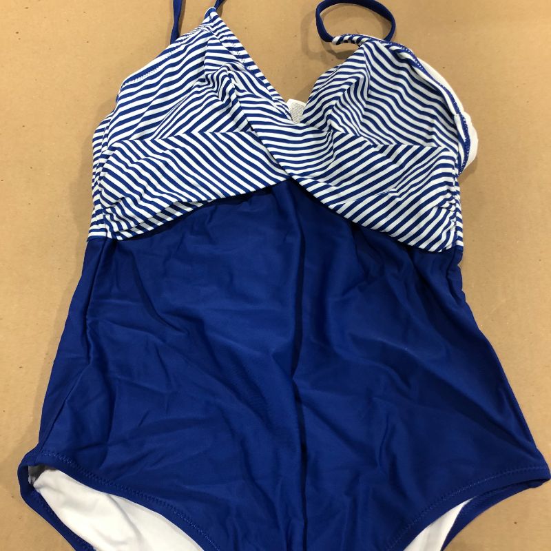 Photo 2 of Blue And Stripe One Piece Swimsuit
size L