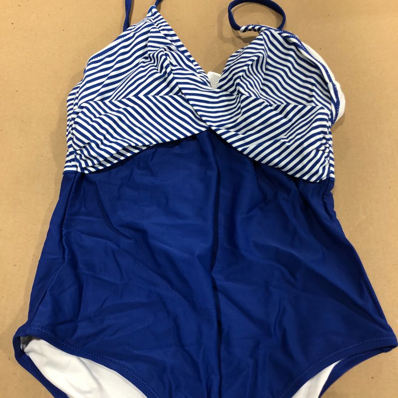 Photo 1 of Blue And Stripe One Piece Swimsuit
size L