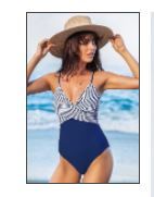 Photo 1 of Blue And Stripe One Piece Swimsuit
size L