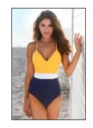 Photo 1 of Colorblock V-Neck One Piece Swimsuit
size L