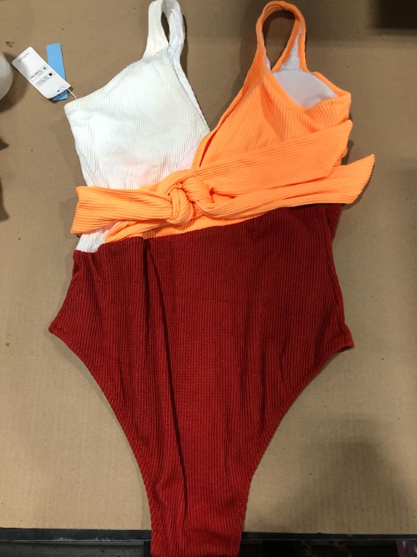 Photo 2 of Colorblock Plunging One Piece Swimsuit
size M