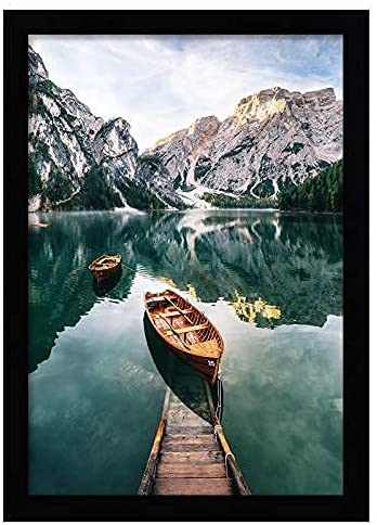 Photo 1 of Americanflat 12x18 Black Picture Frame - Composite Wood with Shatter Resistant Glass - Horizontal and Vertical Formats for Wall with Included Hanging Hardware
