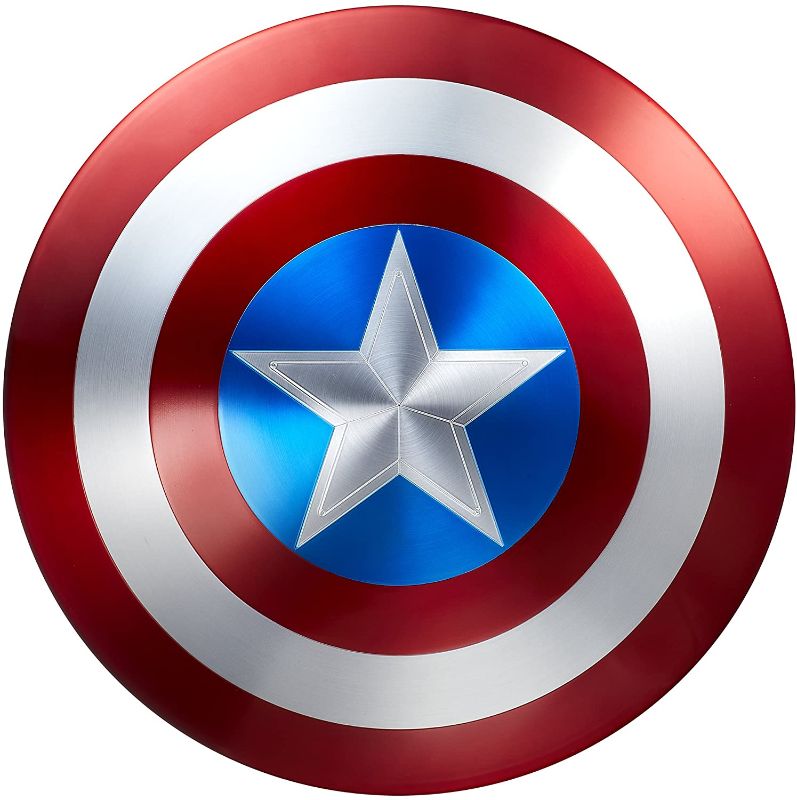 Photo 1 of Metal Captain America Shield 1:1 Cosplay Party Props Full Size Replica Red
