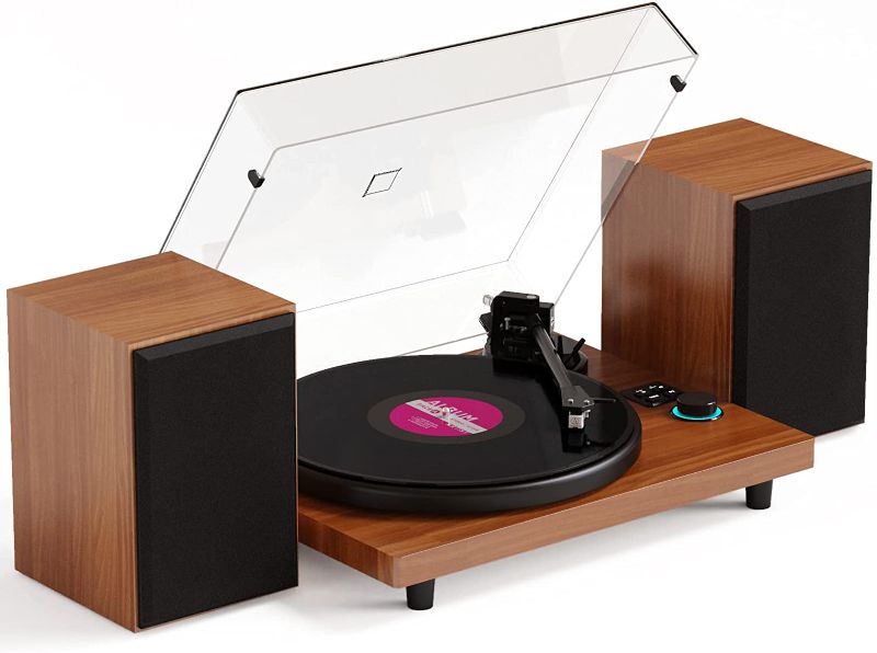 Photo 1 of DIGITNOW Wireless Turntable HiFi System with 36 Watt Bookshelf Speakers, Vinyl Record Player with Magnetic Cartridge & Adjustable Counter Weight, for High Fidelity Sound.
