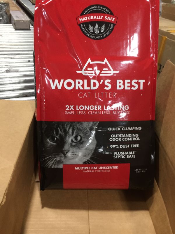 Photo 1 of WORLD'S BEST CAT LITTER Multiple Cat Unscented 32-Pounds
