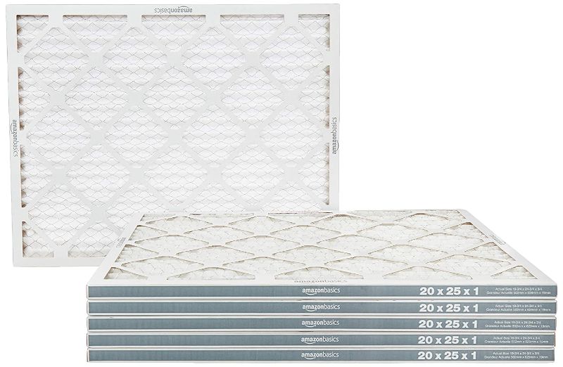 Photo 1 of Amazon Basics Merv 8 AC Furnace Air Filter - 20'' x 25'' x 1'', 6-Pack
