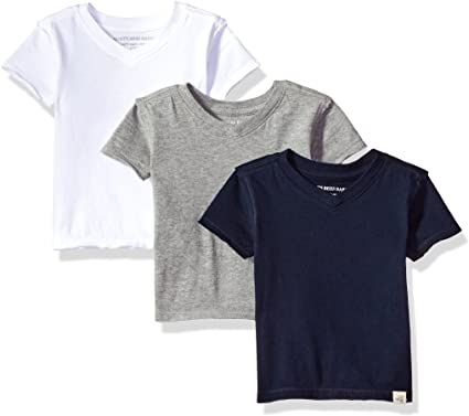 Photo 1 of Burt's Bees Baby Baby Boys' T-Shirts, Set of 3 Organic Short Long Sleeve V-Neck Tees (24M)
