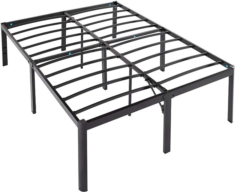 Photo 1 of Amazon Basics Heavy Duty Non-Slip Bed Frame with Steel Slats, Easy Assembly - 18"H, (Full)