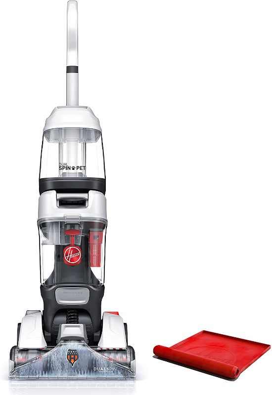 Photo 1 of Hoover Dual Spin Pet Plus Carpet Cleaner Machine, Upright Shampooer, FH54050V, White
