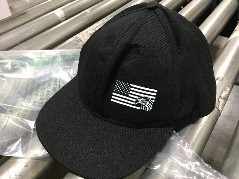 Photo 1 of BLACK CLOTH CAP WITH AMERICAN FLAG DESIGN