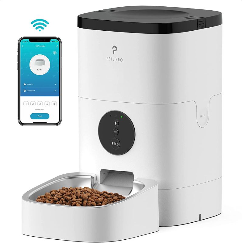 Photo 1 of PETLIBRO Automatic Cat Feeder, 2.4G WiFi Enabled Smart Food Dispenser with Stainless Steel Food Bowl for Dry Food, APP Control and Up to 10 Meals Per Day 10s Voice Recorder 4L/6L
