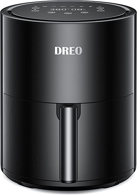 Photo 1 of Dreo Air Fryer - 100? to 450?, 4 Quart Hot Oven Cooker with 50 Recipes, 9 Cooking Functions on Easy Touch Screen, Preheat, Shake Reminder, 9-in-1 Digital Airfryer, Black, 4L (DR-KAF002)
