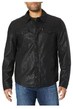 Photo 1 of Levi's Men's Legacy Smooth Lamb Touch Faux Leather Shirt Jacket, SIZE LARGE
