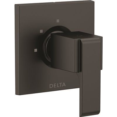 Photo 1 of Delta Ara 1-Handle Wall Mount Diverter Trim Kit in Matte Black (Valve Not Included)
