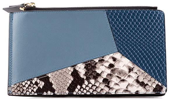 Photo 1 of Multi Card Case Wallet For Women Credit Card Organizer Holder With Zipper Girls Ultra Slim Purse Thin Large (Blue), PACK OF 2
