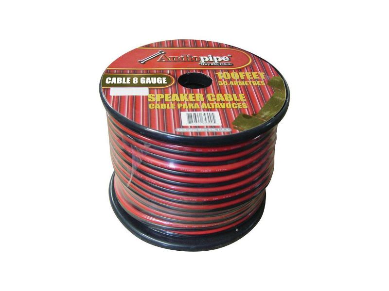 Photo 1 of AUDIOPIPE CABLE8-100BLK Audiopipe 8 Gauge Speaker Wire 100' Red/Black
