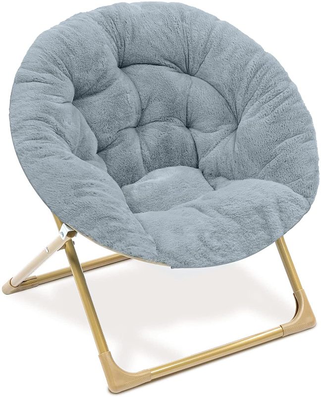 Photo 1 of Milliard Cozy Chair for Kids/Mini Faux Fur Saucer Chair for Toddlers and Bedroom / 23 Inch (Grey)
