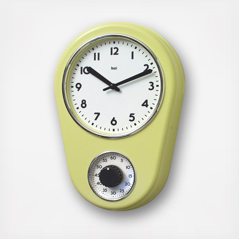 Photo 1 of Bai Retro Kitchen Timer Wall Clock, Chartreuse