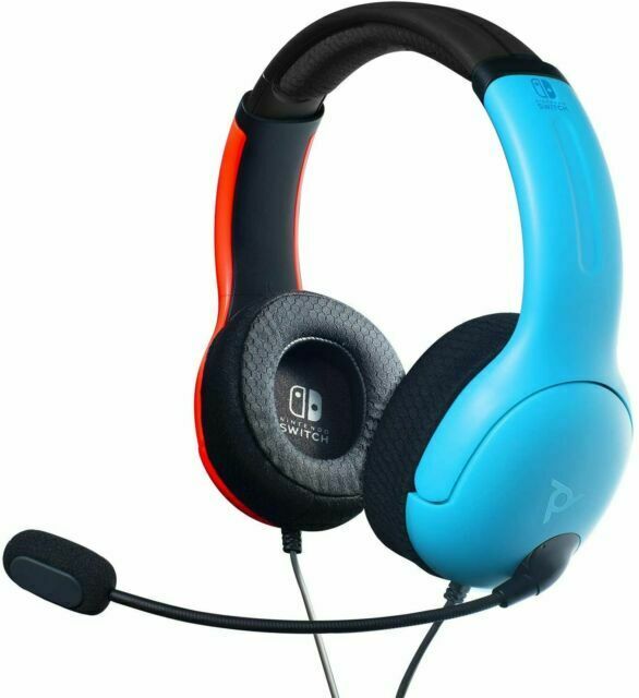 Photo 1 of PDP LVL40 Blue/Red Over the Ear Wired Gaming Headset for Nintendo Switch