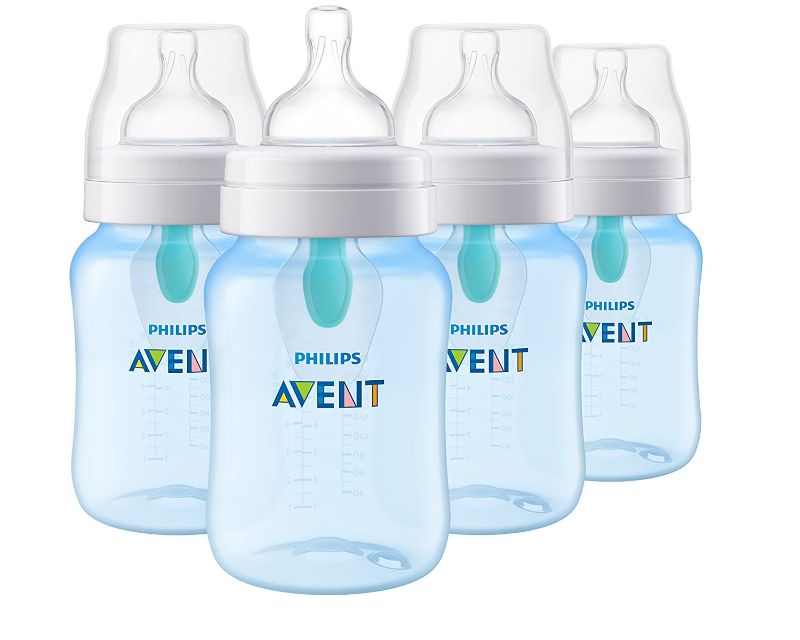 Photo 1 of Philips Avent Anti-colic Baby Bottle with AirFree vent 9oz 4pk Blue, SCF405/44
