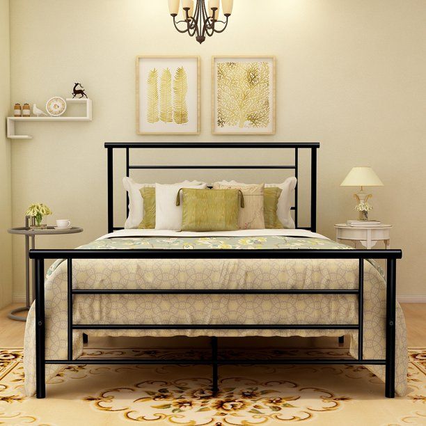 Photo 1 of DUMEE Metal Bed Platform Frame with Headboard and Footboard, QUEEN
