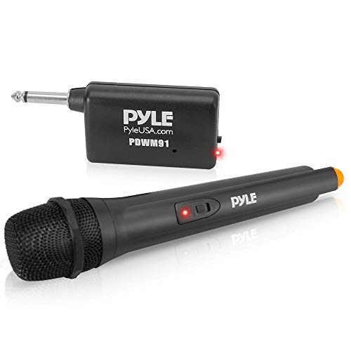 Photo 1 of Portable VHF Wireless Microphone System - Professional Battery Operated Handheld Dynamic Unidirectional Cordless Microphone Transmitter Set W/Adapter Receiver, for PA Karaoke DJ Party - Pyle PDWM91