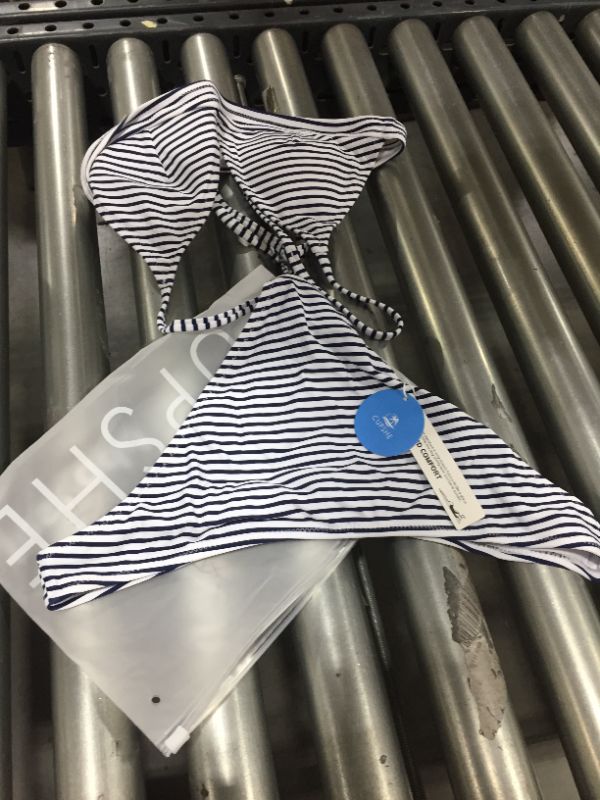 Photo 1 of CUPSHE BLACK AND WHITE STRIPED BIKINI, SIZE M