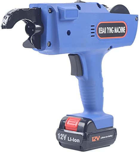 Photo 1 of GUANG Rebar Tying Machine, 8-34mm 12V Automatic Handheld Rebar Tier Gun Steel Bar Rod Strapping Binding Tool with 2 Batteries(Blue)
