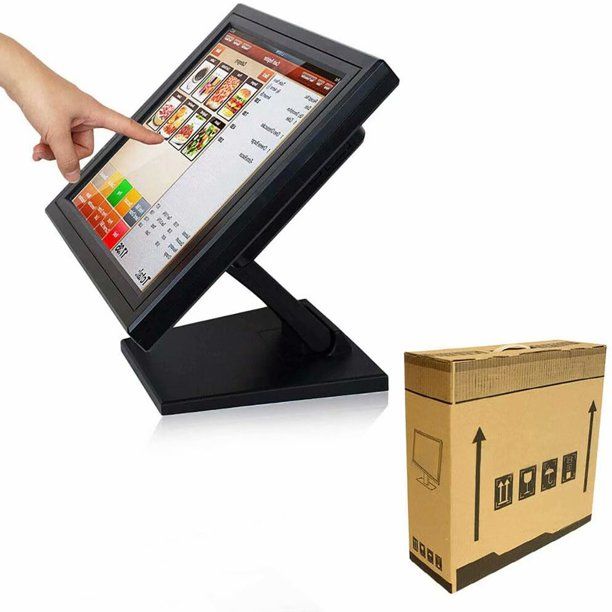 Photo 1 of OUKANING 15" LED Order and Check Monitor Display Touch Screen with Multi-Position POS stand VGA Epos Pos USB