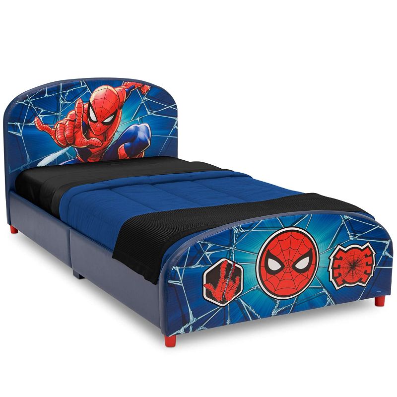 Photo 1 of Delta Children Upholstered Twin Bed, Marvel Spider-Man
