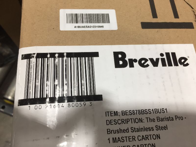 Photo 1 of Breville - the Barista Pro Espresso Machine with 15 bars of pressure, Milk Frother and intergrated grinder - Brushed Stanless Steel, BRAND NEW
