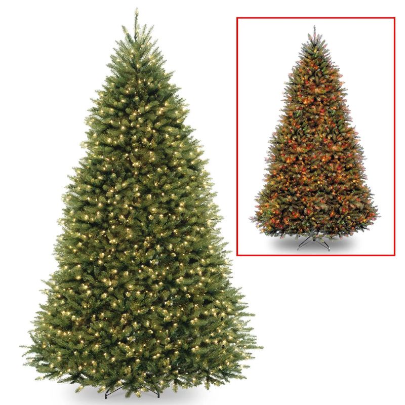 Photo 1 of 9ft National Tree Company Pre-Lit Dunhill Fir Hinged Full LED Artificial Tree with 900 Low Voltage Dual Led Lights with 9 Function Footswitch
