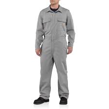 Photo 1 of CARHARTT FLAME-RESISTANT TRADITIONAL TWILL COVERALL, GREY, SIZE 48 TALL