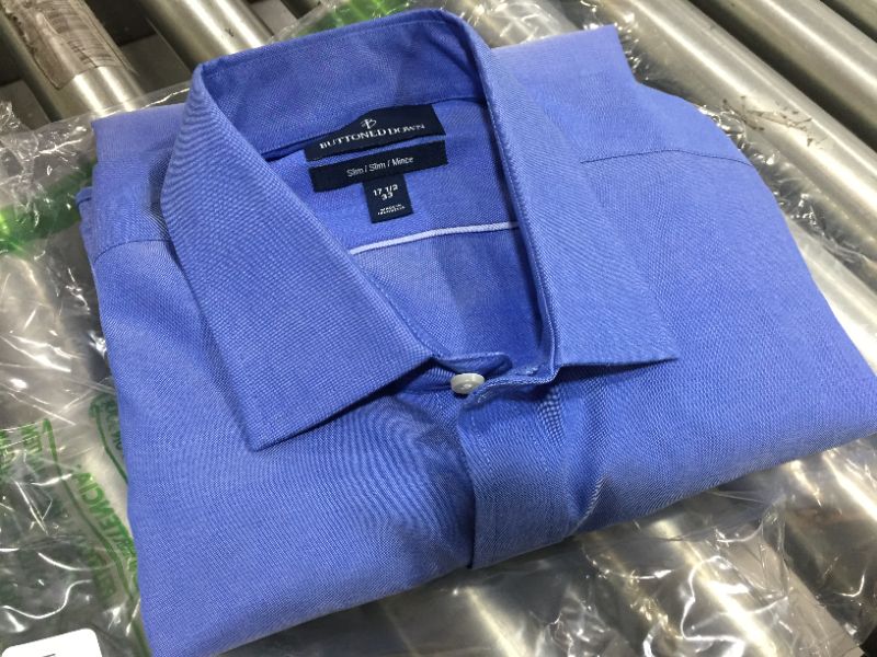 Photo 1 of BUTTONED DOWN BRAND BLUE DRESS SHIRT, SLIM FIT, SIZE 17.5 / 33