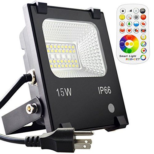 Photo 1 of MELPO Melpo 15W Led Flood Light Outdoor, MISSING REMOTE, ONLY DISPLAYS GREEN