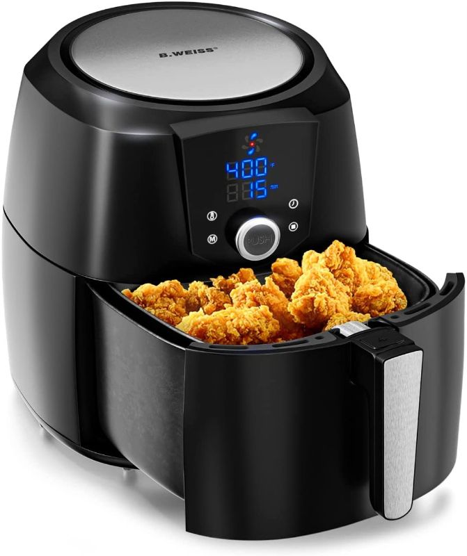 Photo 1 of Air Fryer XL Best 5.5 QT Extreme Model 8-in-1 By (B. WEISS) Family Size Huge capacity,With Airfryer accessories; PIZZA Pan, (50 Recipes Cook Book),Toaster rack, Cooking Divider. XXL
