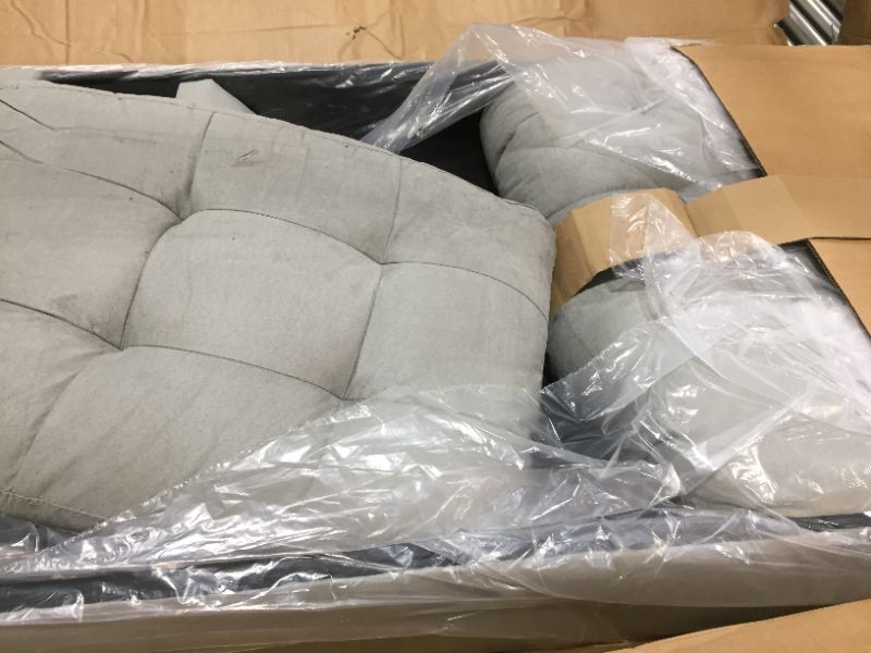 Photo 4 of ANGOLO 1 CLASSIC 3-PIECE SECTIONAL AND OTTOMAN SET, LIGHT GREY, BOX 2 OF 4 ONLY, MISSING OTHER BOXES IN SET