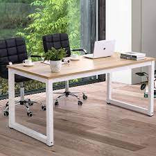 Photo 1 of NSdirect 63" Large Computer Desk,Modern Simple Style PC Table Office Desk Wide Workstation for Study Writing,Gaming and Home Office,Extra 1" Thicker Wooden Tabletop and Black Metal Frame