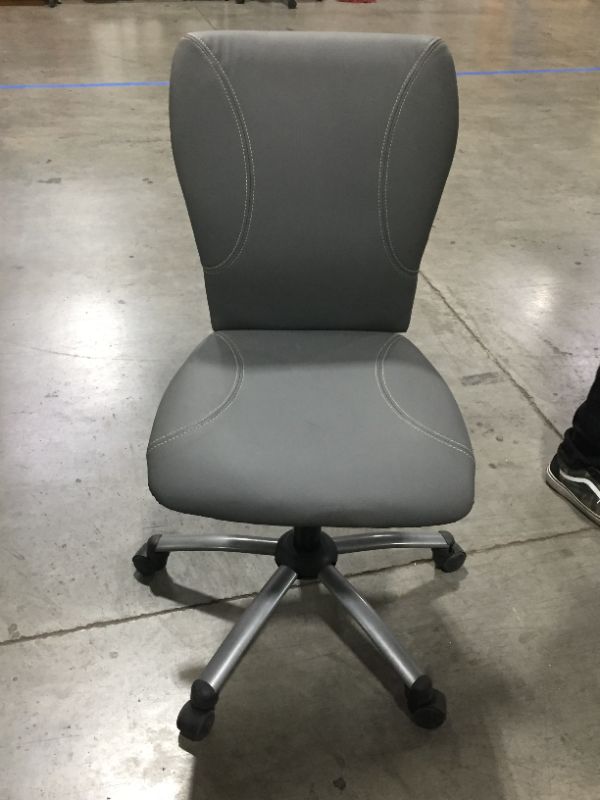 Photo 1 of GREY FAUX LEATHER SWIVEL OFFICE CHAIR