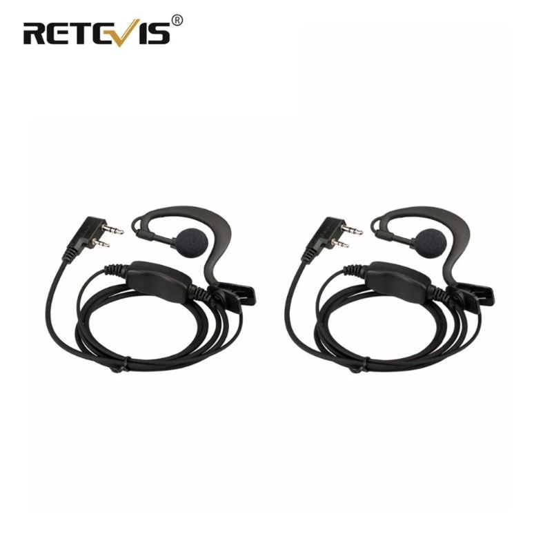 Photo 1 of 2pcs Retevis RE-3120 C-type Earhook Earpiece Walkie Talkie Headset For Retevis RT21 RT24 H777 RT22 RT27 RT618 Baofeng UV-5R 888S
